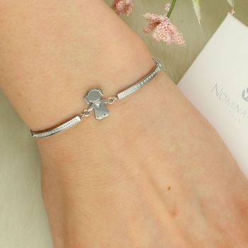 Bransoletka Milleluci z motywem dziewczynki – Stalowa hipoalergiczna biżuteria damska (2).jpg